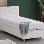 Setay Mobilya 100x200 cm Beyaz Glamis Baza Başlık ve Letto Yatak Seti