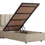 Setay Mobilya 100x200 cm Gabba Krem Baza ve Başlık Seti