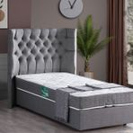 Setay Mobilya 100x200 cm Gri Matilda Baza Başlık ve Comfort Yatak Seti