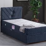 Setay Mobilya 100x200 cm Lacivert Lüx Class Yandan Açılır Baza Başlık ve Delüx Yatak Seti