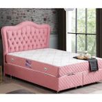 Setay Mobilya 140x190 cm Pembe Camelli New Baza Başlık ve Yatak Seti