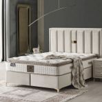 Setay Mobilya 150x200 cm Krem Diamond Baza Başlık ve Yatak Seti