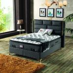 Setay Mobilya 160x200 cm Gri Royal Baza Başlık ve Yatak Seti