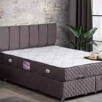Setay Mobilya 160x200 cm Gri Tetra Baza Başlık ve Yatak Seti Antrasit