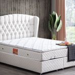 Setay Mobilya 180x200 cm Krem Nice Baza Başlık ve Real Pedli Yatak Seti