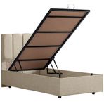 Setay Mobilya 90x190 cm Gabba Krem Baza ve Başlık Seti