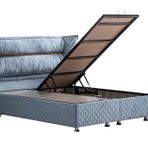 Setay Mobilya 90x200 cm Barselona Açık Mavi Baza ve Başlık Seti