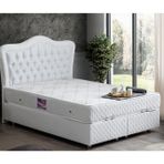 Setay Mobilya 90x200 cm Beyaz Camelli New Baza Başlık ve Yatak Seti