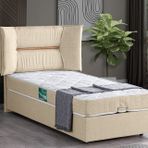 Setay Mobilya 90x200 cm Krem Lizbon Baza Başlık ve Comfort Yatak Seti