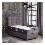 Setay Mobilya Antrasit 120x200 cm Duke Tek Kişilik Baza Başlık Deluxe Full Ortopedik Yatak Seti
