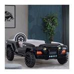 Setay Mobilya Arabalı Yatak, Jeep Süperlüx Ledli Arabalı Yatak, 90x190 cm Siyah
