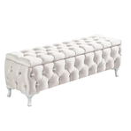 Setay Mobilya Cappy Bench Sandıklı Beyaz 150x40 cm Yatak Ucu Pufu