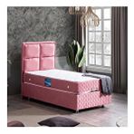 Setay Mobilya Pembe 90x190 cm Grand Tek Kişilik Baza Başlık Ortho Soft Ortopedik Yatak Seti