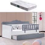 Setay Mobilya Yavrulu Karyola, Flower Yavrulu Montessori Karyola - Gri + 1 Adet Comfort Yatak