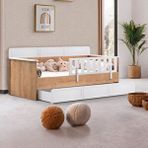 Setay Mobilya Yavrulu Karyola, Mira Yavrulu Montessori Karyola - Beyaz + 1 Adet Comfort Yatak Gri