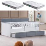 Setay Mobilya Yavrulu Karyola, Mira Yavrulu Montessori Karyola - Gri + 2 Adet Comfort Yatak