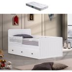 Setay Montessori Yatak, Lena Yavrulu Montessori Karyola - Beyaz + 1 Adet Comfort Yatak - 90 x 190 cm