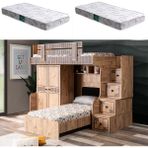 Setay Natural Ranza Karyola 2 Kapaklı Dolap + 2 Adet Comfort Yatak - Ceviz - 90 x 190 cm
