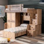 Setay Natural Ranza Karyola 2 Kapaklı Dolap - 90 x 190 cm - Ceviz