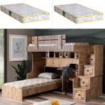 Setay Natural Ranza Karyola Çalışma Masası + 2 Adet Comfort Yatak - 90 x 190 cm - Ceviz