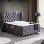 Setay Nice İkili Set Tek Kişilik Baza Başlık - Antrasit - 90 x 200 cm
