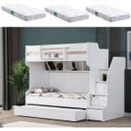 Setay Ranza, Cesur 3lü Yavrulu Ranza, Beyaz + 3 Adet Comfort Yatak - 90 x 190 cm