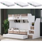 Setay Ranza, Cesur 3lü Yavrulu Ranza, Ceviz + 3 Adet Comfort Yatak - 90 x 190 cm
