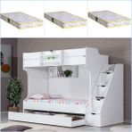 Setay Ranza, Kardem Yavrulu Ranza, Beyaz 3 Lü Ranza + 3 Adet Comfort Yatak - 90 x 190 cm