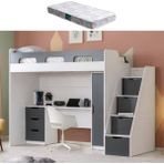 Setay Ranza, Münih Ranza Masa Dolap - Antrasit - 1 Adet Comfort Yatak - Beyaz - 90 x 200 cm