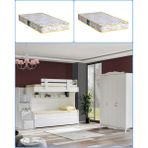 Setay Ranza, Su Yavrulu Ranza 3 Kapaklı Dolap + 2 Adet Comfort Yatak - Beyaz