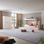 Setay Ranza, Zenit Plus Yavrulu Genç Odası Takımı Ranza + Üç Kapaklı Dolap - 90 x 190 cm - Krem