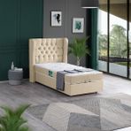 Setay Riga Tek Kişilik İkili Set Baza Başlık - Krem - 90 x 190 cm