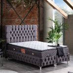Setay Roma Tek Kişilik İkili Set Baza Başlık - Antrasit - 90 x 200 cm