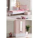 Setay Rosa Genç Odası - 3 Kapılı Dolap, Karyola, Komodin, Şifonyer