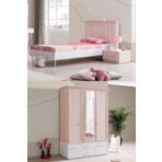 Setay Rosa Genç Odası - 3 Kapılı Dolap, Karyola, Komodin