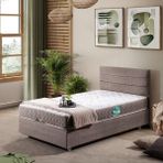 Setay Sofia Tek Kişilik Baza Başlık Comfort Yatak Seti - Kahve - Kahverengi - 120 x 200 cm