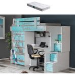 Setay Summer Ranza 2 Kapaklı Dolap Çalışma Masası + 1 Adet Comfort Yatak - Mavi - 90 x 190 cm