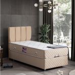 Setay Tetra İkili Set Tek Kişilik Baza Başlık - Bej - 90 x 200 cm