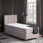 Setay Tetra İkili Set Tek Kişilik Baza Başlık - Gri - 100 x 200 cm
