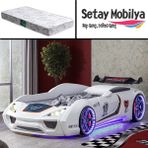Setay Vento Cooper Rüzgarlıklı Full Ledli Arabalı Yatak, Beyaz + 1 Adet Comfort - 90 x 190 cm