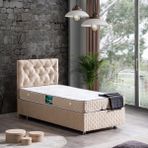 Setay Vita İkili Set Tek Kişilik Baza Başlık - Bej - 90 x 200 cm