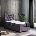 Setay Vita Tek Kişilik Baza Başlık Comfort Yatak Seti Antrasit Gri - 100 x 200 cm