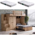 Setay Viva Ranza Karyola 2 Kapaklı Dolap + 2 Adet Comfort Yatak - Ceviz - 90 x 190 cm
