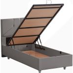 Setay Wick İkili Set, Baza Başlık Seti - Gri - 90 x 200 cm
