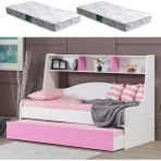 Setay Yavrulu Karyola, Tiriye Yavrulu Yatak + 2 Adet Comfort Yatak - Pembe - 90 x 200 cm