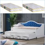 Setay Yavrulu Yatak, Eymen Yavrulu Karyola - Mavi + 2 Adet Comfort Yatak - 100 x 200 cm
