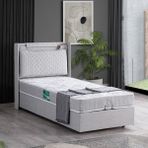 Setay Zagreb İkili Set Tek Kişilik Baza Başlık - Açık Gri - 90 x 200 cm
