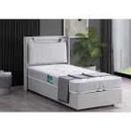 Setay Zagreb Tek Kişilik Baza Başlık Comfort Yatak Seti - Açık Gri - 90 x 200 cm