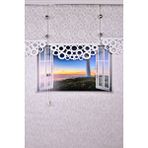 Setekshome Ekru Yuvarlak Lazer Kesim Stor Perde 80x200