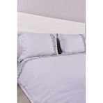 setekshome Yaprak Işlemeli Çift Kişilik Nevresim Takımı Gri %100 Pamuk - 240 x 260 cm